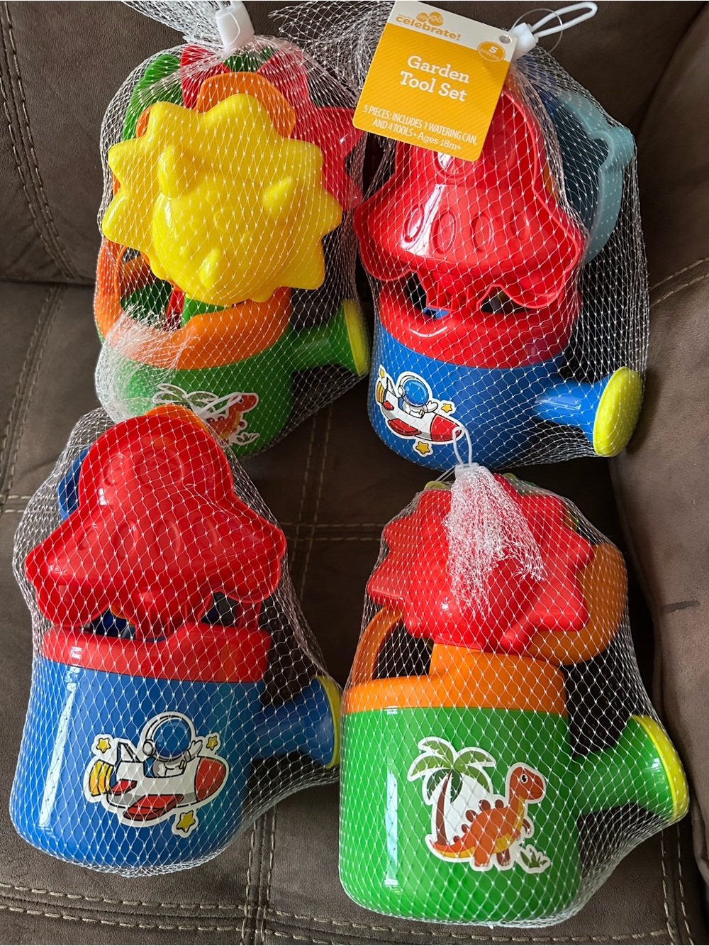 Kids Garden Tool Set - Bright Red, Blue, Green